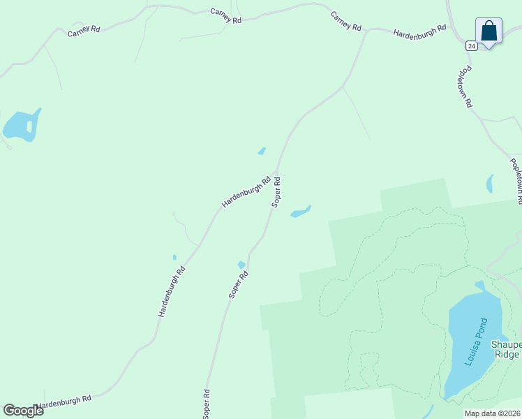 map of restaurants, bars, coffee shops, grocery stores, and more near 281 Soper Road in Ulster Park