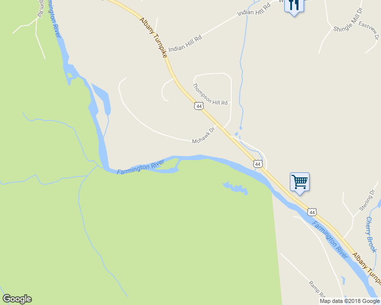 map of restaurants, bars, coffee shops, grocery stores, and more near 10 Mohawk Drive in Canton