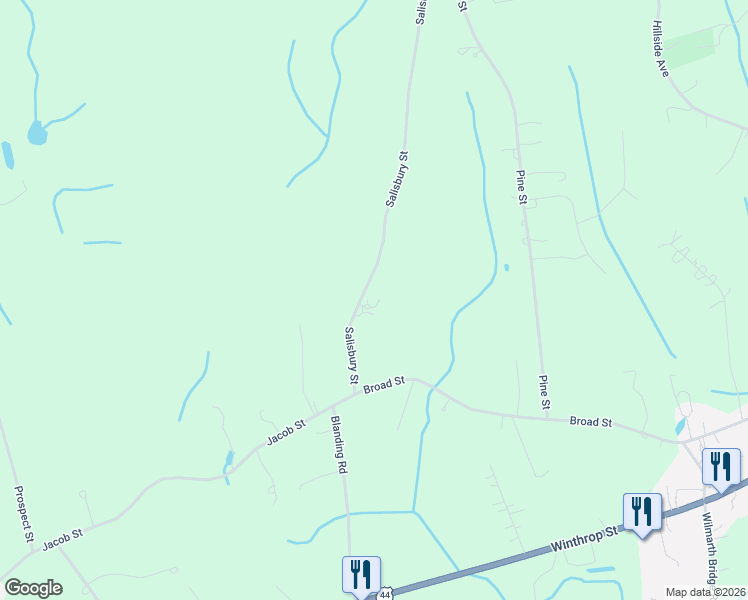 map of restaurants, bars, coffee shops, grocery stores, and more near 81 Salisbury Street in Rehoboth
