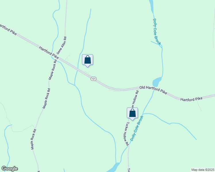 map of restaurants, bars, coffee shops, grocery stores, and more near 10A Hartford Pike in Foster