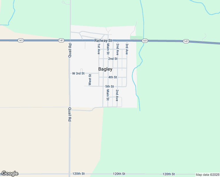 map of restaurants, bars, coffee shops, grocery stores, and more near 601 Main Street in Bagley