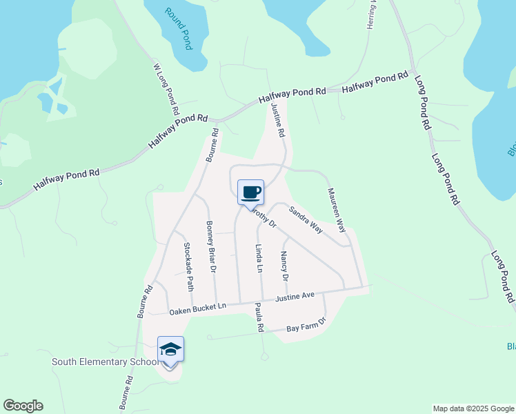 map of restaurants, bars, coffee shops, grocery stores, and more near 43 Dorothy Drive in Plymouth