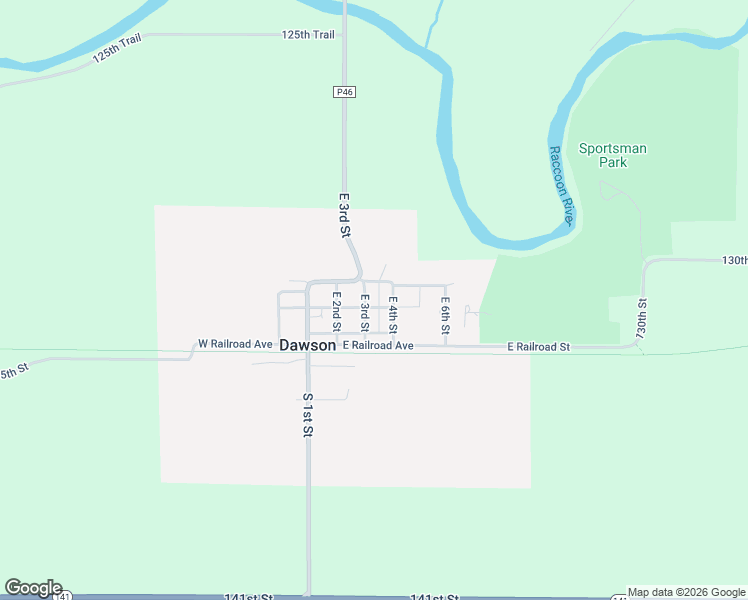 map of restaurants, bars, coffee shops, grocery stores, and more near 506 East Walnut Avenue in Dawson