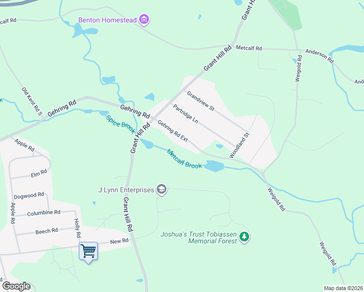 map of restaurants, bars, coffee shops, grocery stores, and more near 77 Gehring Road Extension in Tolland