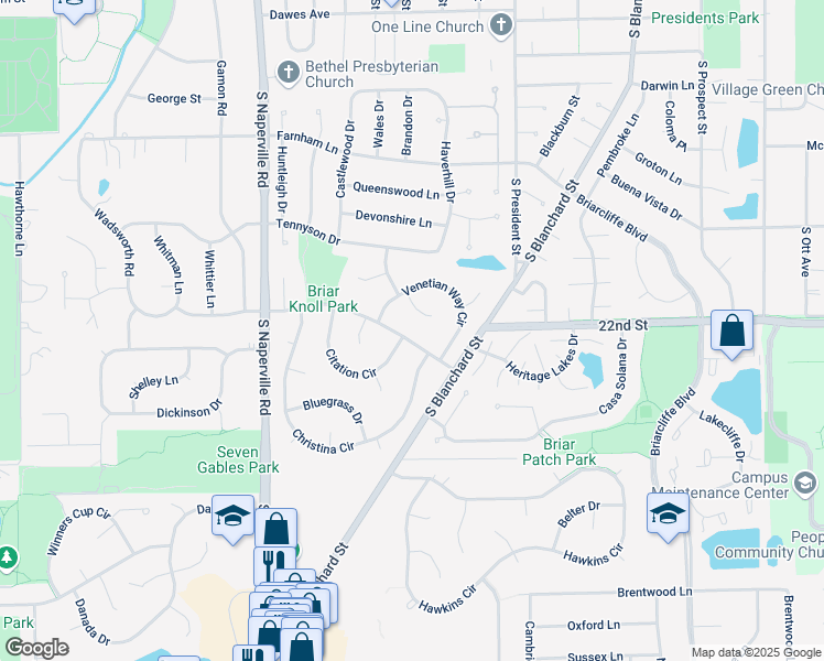 map of restaurants, bars, coffee shops, grocery stores, and more near 82 Citation Circle in Wheaton