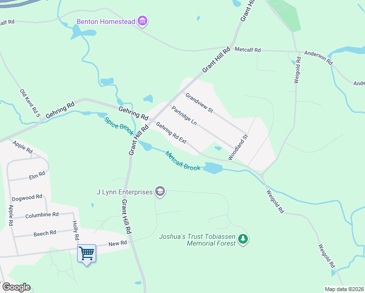 map of restaurants, bars, coffee shops, grocery stores, and more near 77 Gehring Road Extension in Tolland