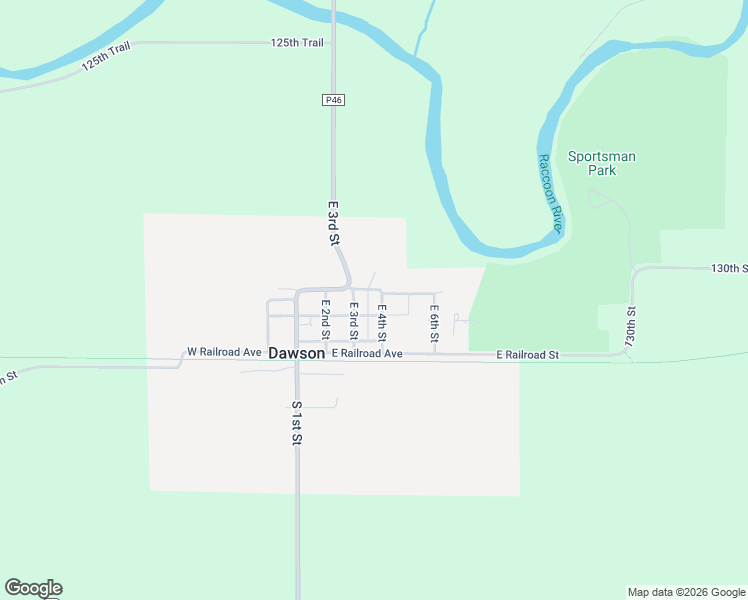 map of restaurants, bars, coffee shops, grocery stores, and more near 506 East Walnut Avenue in Dawson