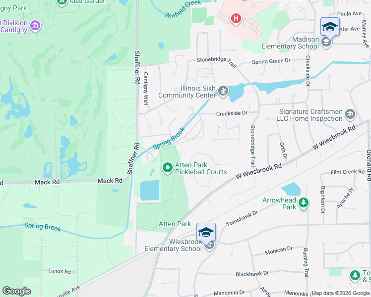 map of restaurants, bars, coffee shops, grocery stores, and more near 77 Muirfield Circle in Wheaton