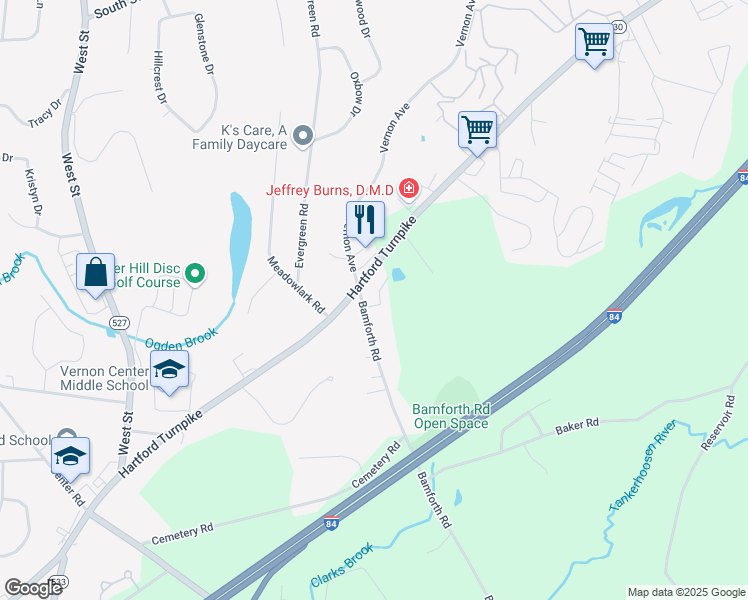 map of restaurants, bars, coffee shops, grocery stores, and more near 403-898 Vernon Avenue in Vernon