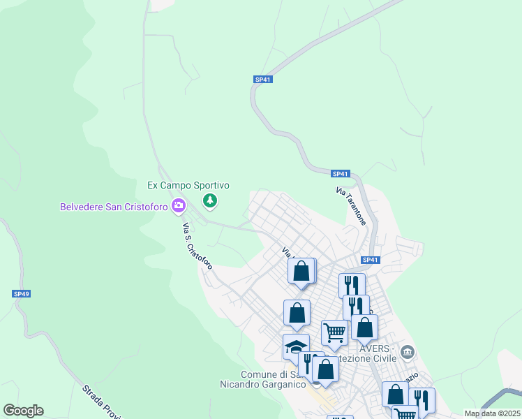 map of restaurants, bars, coffee shops, grocery stores, and more near 6 Via delle Silene in San Nicandro Garganico