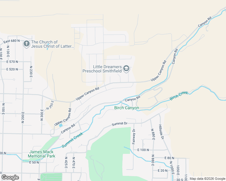 map of restaurants, bars, coffee shops, grocery stores, and more near 638 Canyon Rim Road in Smithfield