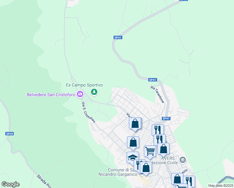 map of restaurants, bars, coffee shops, grocery stores, and more near 6 Via delle Silene in San Nicandro Garganico