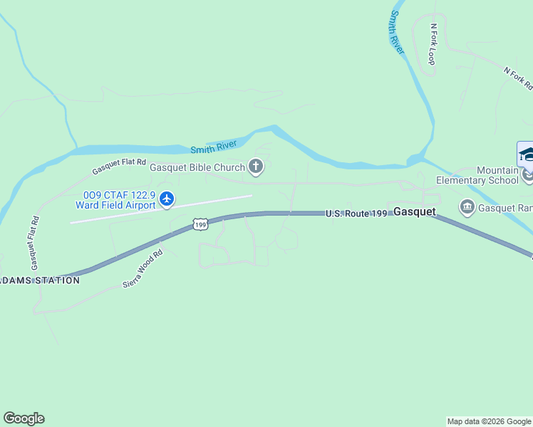 map of restaurants, bars, coffee shops, grocery stores, and more near U.S. 199 in Gasquet