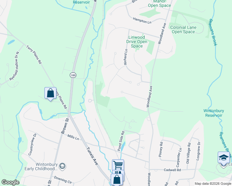 map of restaurants, bars, coffee shops, grocery stores, and more near 57 Ashley Court in Bloomfield