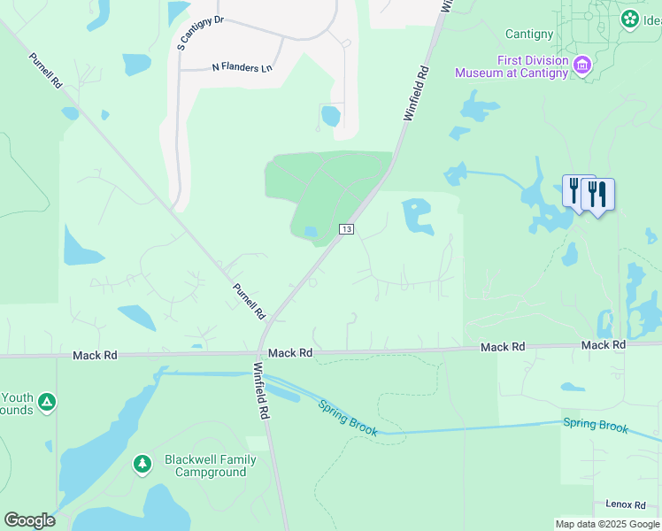 map of restaurants, bars, coffee shops, grocery stores, and more near 1S615 Winfield Road in Wheaton