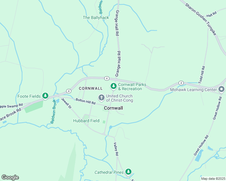 map of restaurants, bars, coffee shops, grocery stores, and more near 7 Pine Street in Cornwall