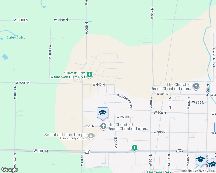map of restaurants, bars, coffee shops, grocery stores, and more near 740 North 650 West in Smithfield