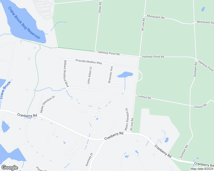 map of restaurants, bars, coffee shops, grocery stores, and more near 28 Myles Standish Drive in Carver