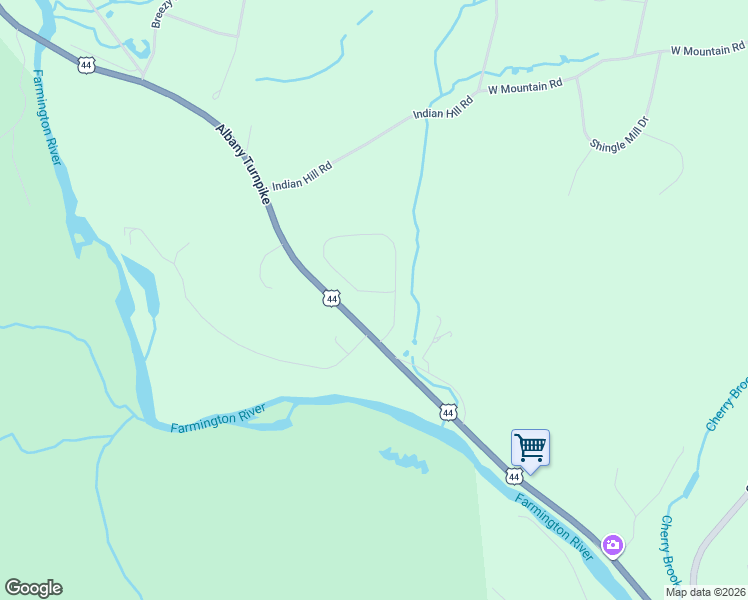 map of restaurants, bars, coffee shops, grocery stores, and more near 43 Thompson Hill Road in Canton