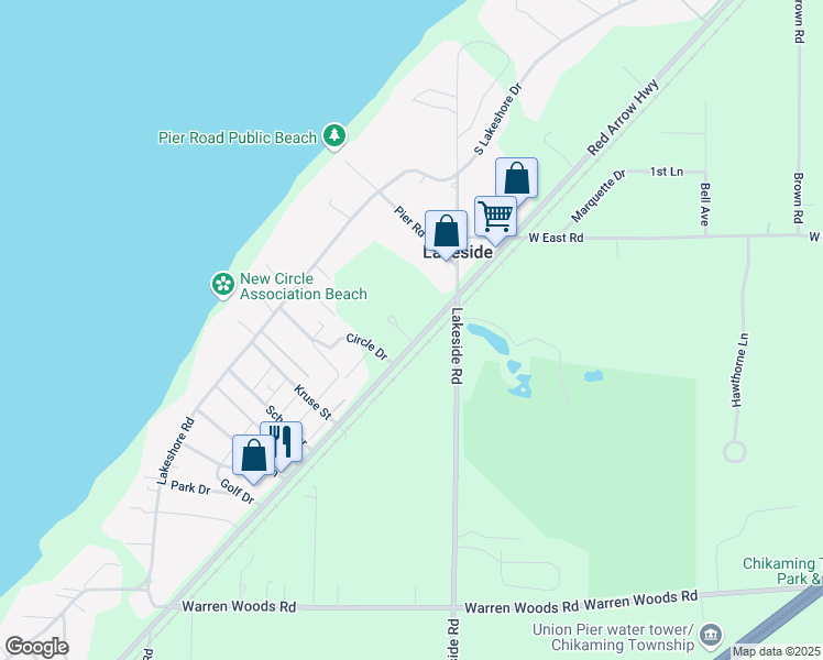 map of restaurants, bars, coffee shops, grocery stores, and more near 8965 Acorn Path in Lakeside