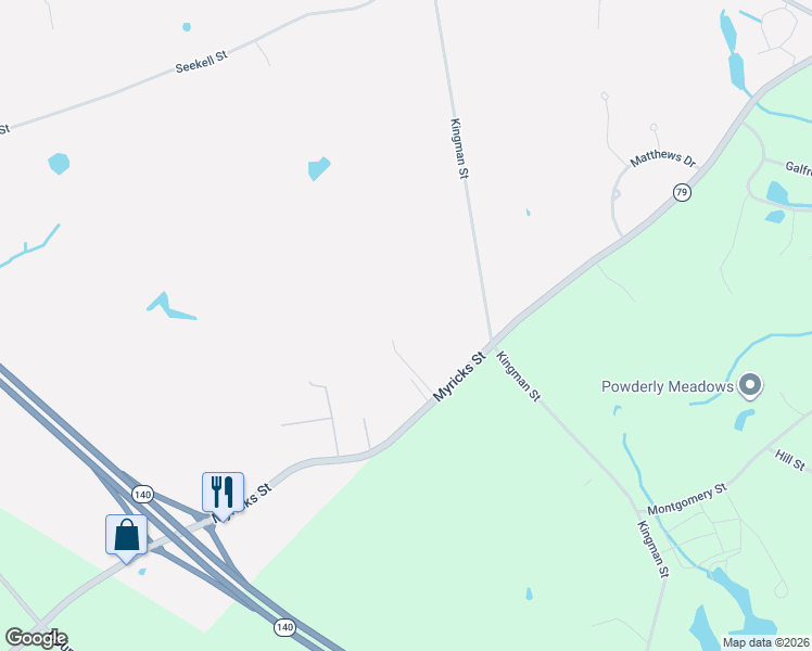 map of restaurants, bars, coffee shops, grocery stores, and more near 75 Joshua Ln in Taunton