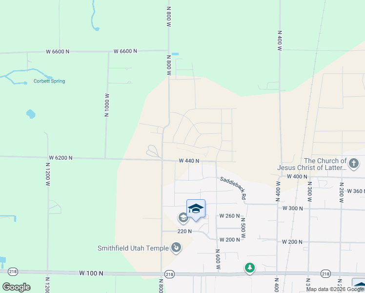 map of restaurants, bars, coffee shops, grocery stores, and more near 740 West 500 North in Smithfield