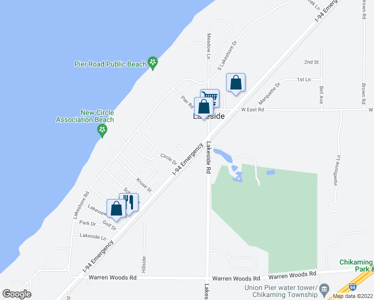 map of restaurants, bars, coffee shops, grocery stores, and more near 8965 Acorn Path in Lakeside