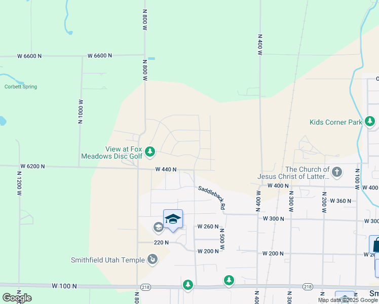 map of restaurants, bars, coffee shops, grocery stores, and more near 615 West 500 North in Smithfield