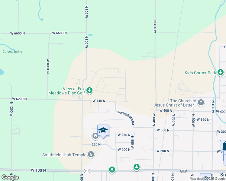 map of restaurants, bars, coffee shops, grocery stores, and more near 615 West 500 North in Smithfield