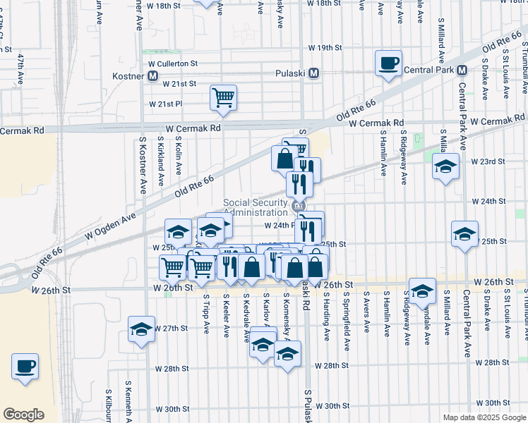 map of restaurants, bars, coffee shops, grocery stores, and more near in Chicago
