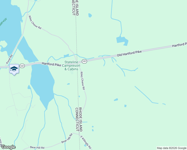 map of restaurants, bars, coffee shops, grocery stores, and more near 146 East Killingly Road in Foster