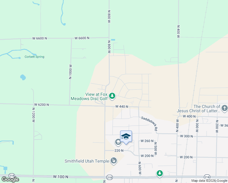 map of restaurants, bars, coffee shops, grocery stores, and more near 536 North 770 West in Smithfield