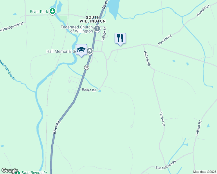 map of restaurants, bars, coffee shops, grocery stores, and more near 11 Battye Road in Willington