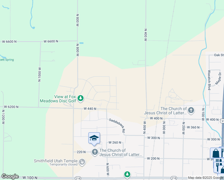 map of restaurants, bars, coffee shops, grocery stores, and more near 570 North 600 West in Smithfield