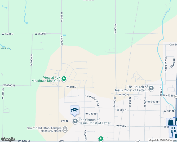 map of restaurants, bars, coffee shops, grocery stores, and more near 572 North 600 West in Smithfield