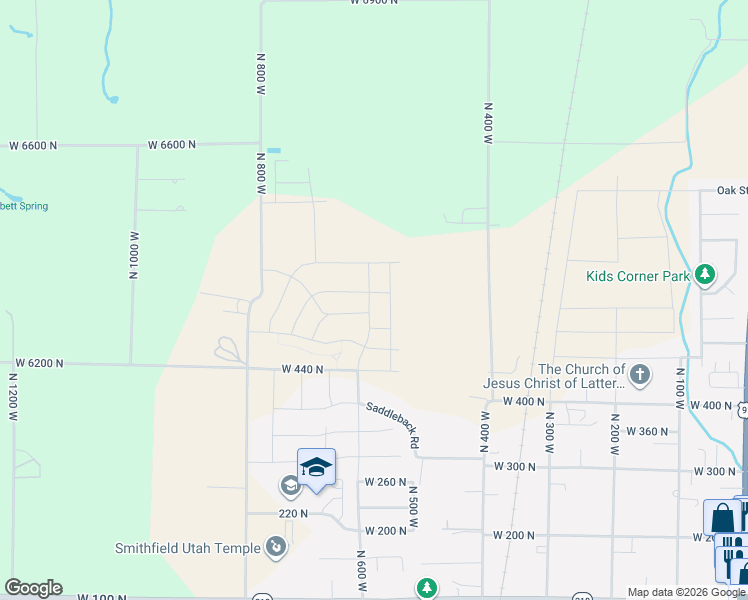 map of restaurants, bars, coffee shops, grocery stores, and more near 570 North 600 West in Smithfield