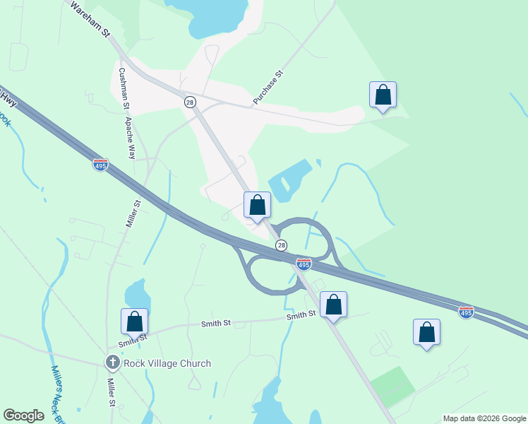 map of restaurants, bars, coffee shops, grocery stores, and more near 437 Massachusetts 28 in Middleborough