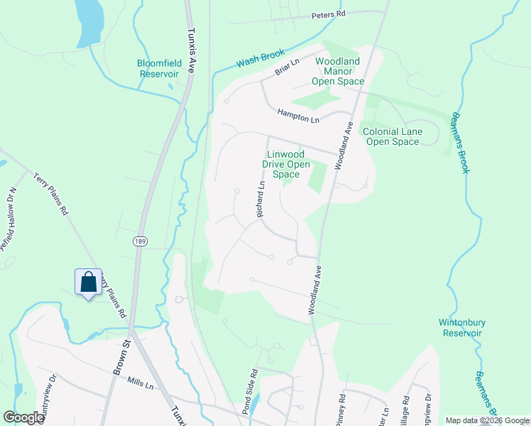 map of restaurants, bars, coffee shops, grocery stores, and more near 8 Richard Lane in Bloomfield