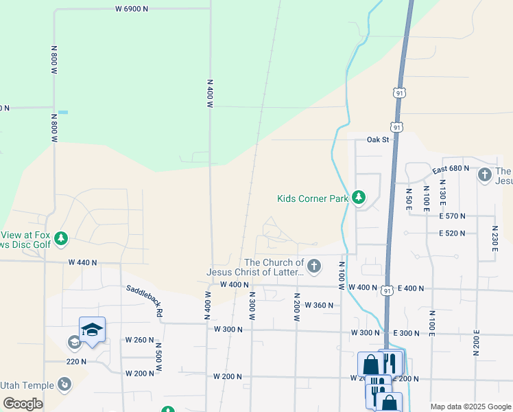 map of restaurants, bars, coffee shops, grocery stores, and more near 575 North 300 West in Smithfield