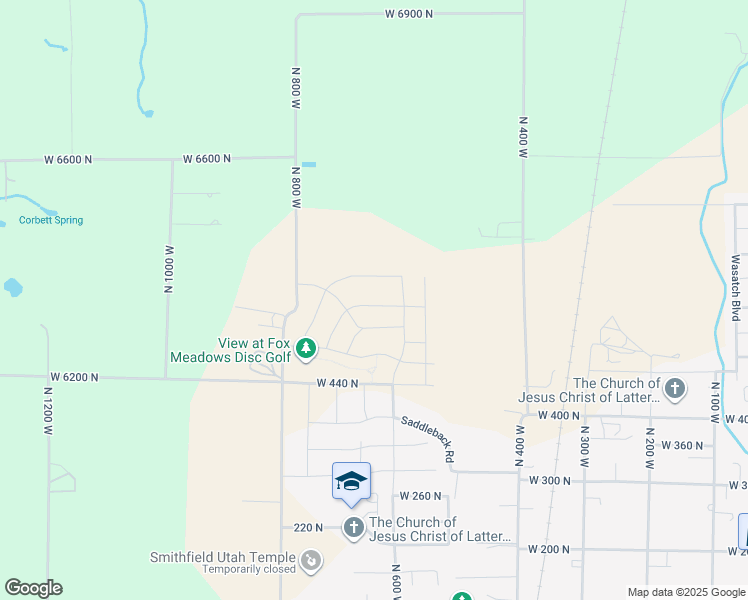 map of restaurants, bars, coffee shops, grocery stores, and more near 669 North 575 West in Smithfield