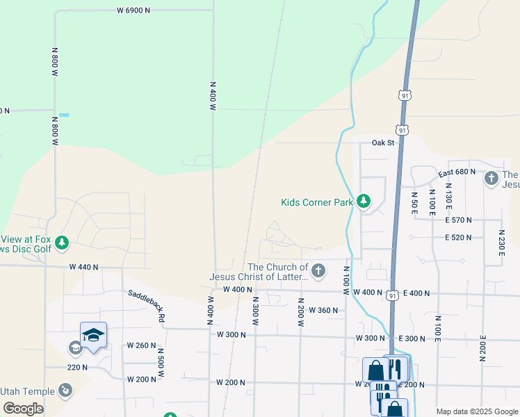 map of restaurants, bars, coffee shops, grocery stores, and more near 577 North 300 West in Smithfield
