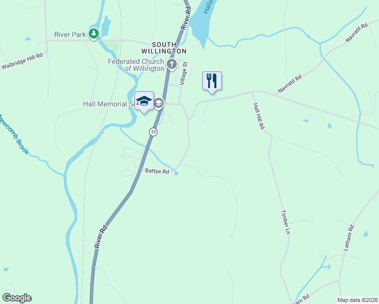 map of restaurants, bars, coffee shops, grocery stores, and more near 11 Battye Road in Willington