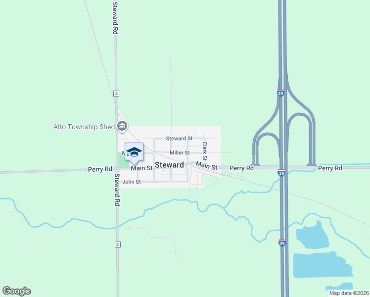 map of restaurants, bars, coffee shops, grocery stores, and more near 206 Tyler Street in Steward