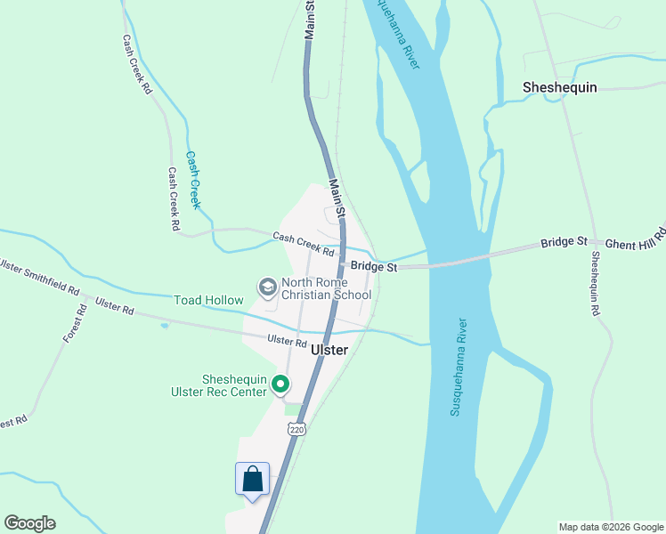 map of restaurants, bars, coffee shops, grocery stores, and more near 24085 U.S. 220 in Ulster