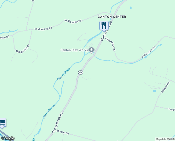 map of restaurants, bars, coffee shops, grocery stores, and more near 135 Cherry Brook Road in Canton
