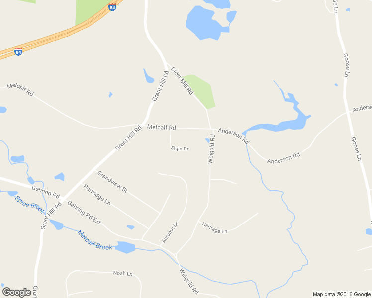 map of restaurants, bars, coffee shops, grocery stores, and more near 36 Elgin Drive in Tolland