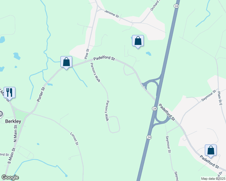 map of restaurants, bars, coffee shops, grocery stores, and more near 18 Parson's Walk in Berkley
