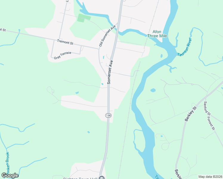 map of restaurants, bars, coffee shops, grocery stores, and more near 623 Somerset Avenue in Dighton