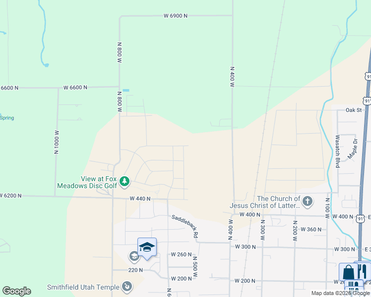 map of restaurants, bars, coffee shops, grocery stores, and more near 644 North 550 West in Smithfield