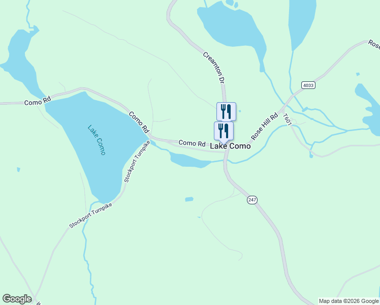 map of restaurants, bars, coffee shops, grocery stores, and more near Holbert Hill Road in Lake Como